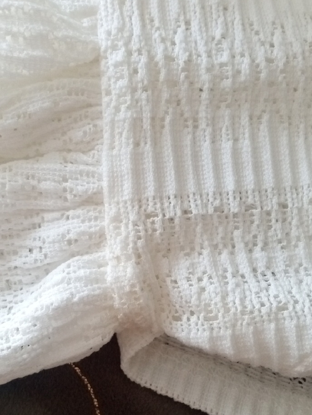 Marc New York Jeans NWT White Ruffle Sleeve Stretch Lace Tank Size S - Picture 10 of 13